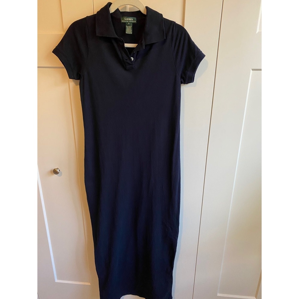 Lauren Ralph Lauren Navy Maxi Long Dress Side Slit Dress Small Size 4 R1